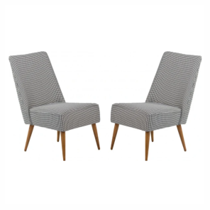 Para foteli jadalnianych w pepitkę