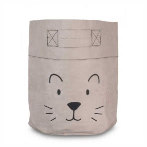 Jollein - Pojemnik Papierowy XL Na Akcesoria Mały Lew Szary Jollein, MAMISSIMA, 79 zł