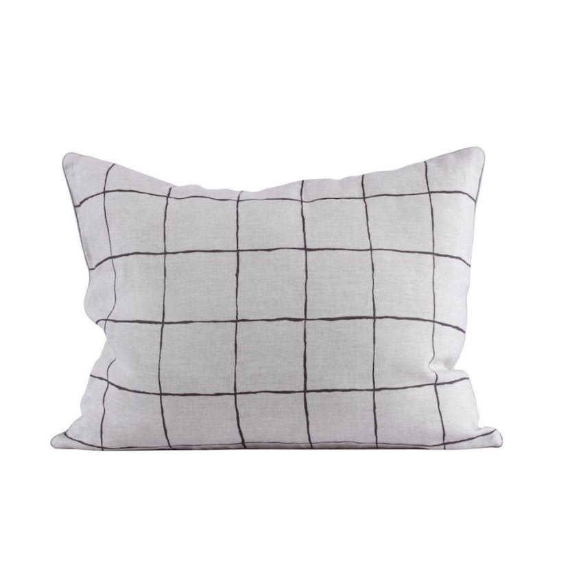 POSZEWKA NA PODUSZKĘ Moana, szara krata,...