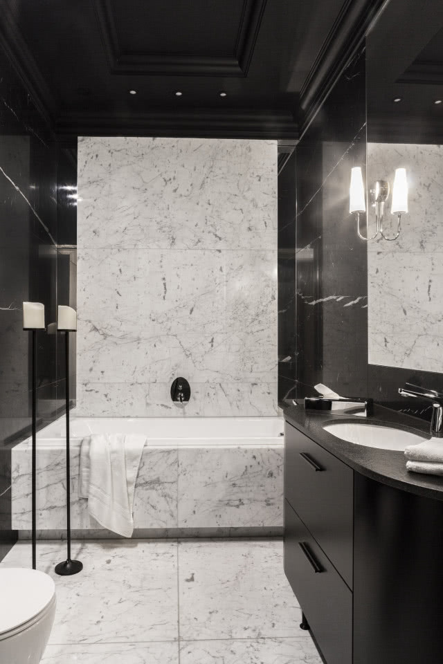 Czarno-szara łazienka