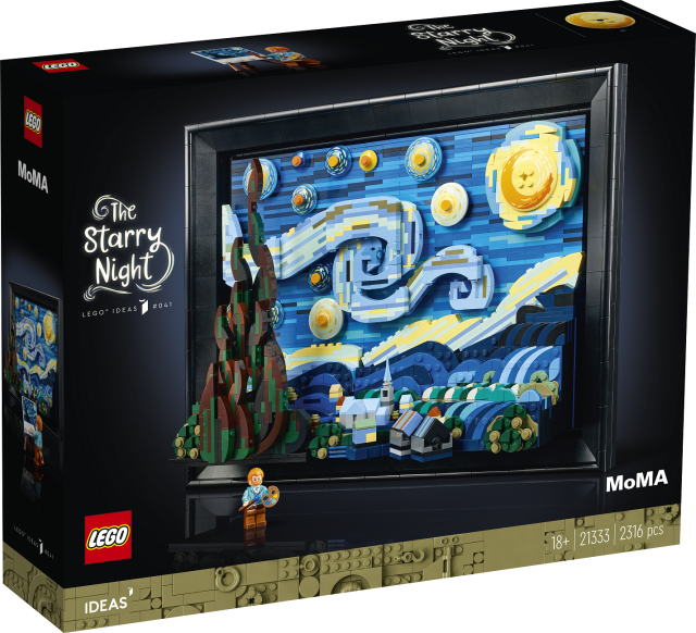 Obraz Vincenta van Gogha „Gwieździsta noc” zbudowany z klocków LEGO