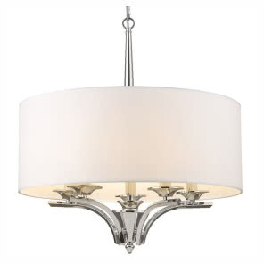 srebrn lampa wisząca z białym kloszem