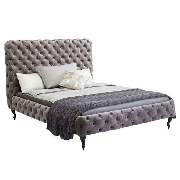 Łóżko Desire, 180 x 200 cm, wysokie, szare, KARE...