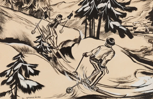 Zofia Stryjeńska Narciarze