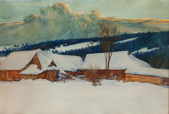 Pejzaż zimowy z Olczy Augustynowicz