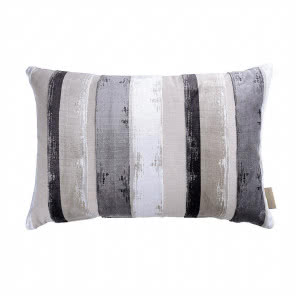 Welurowa poduszka w malarskie pasy w odcieniach szarości 45x70 cm, AlmiDecor, 360 zł