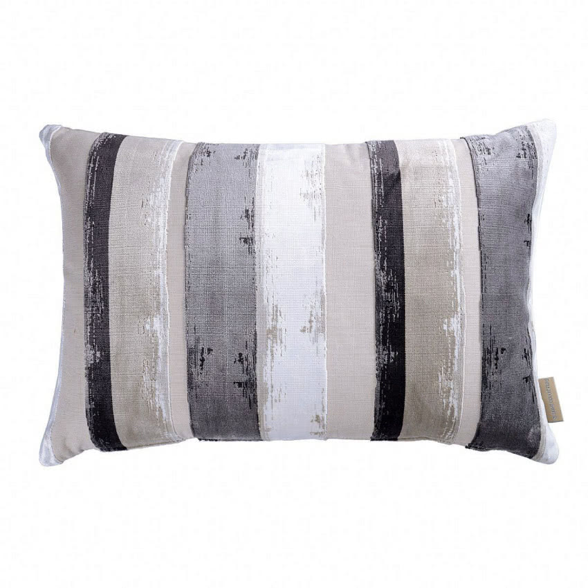Welurowa poduszka w malarskie pasy w odcieniach...