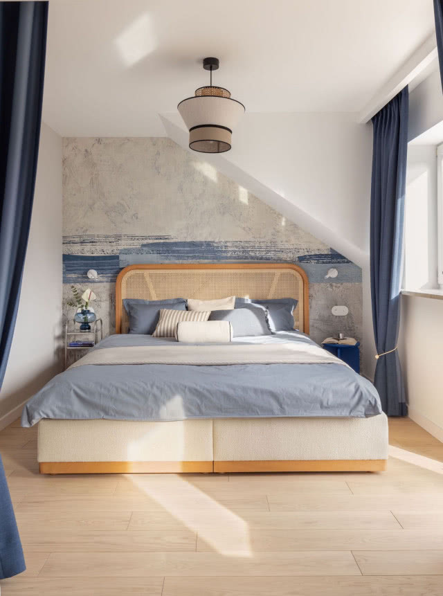 sypialnia w stylu Hamptons