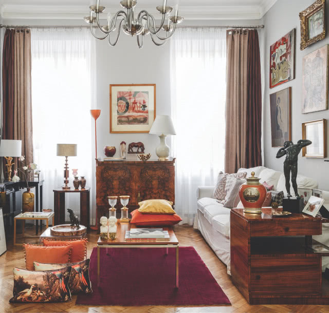 mahoniowy bufet w stylu art déco