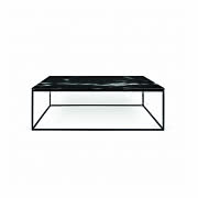 Czarny stolik marmurowy z chromowanymi nogami TemaHome Gleam, 120 cm
