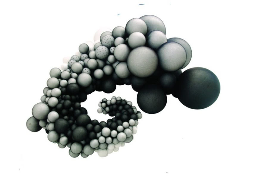 Organiczna, abstrakcyjna kompozycja z tkanin,...