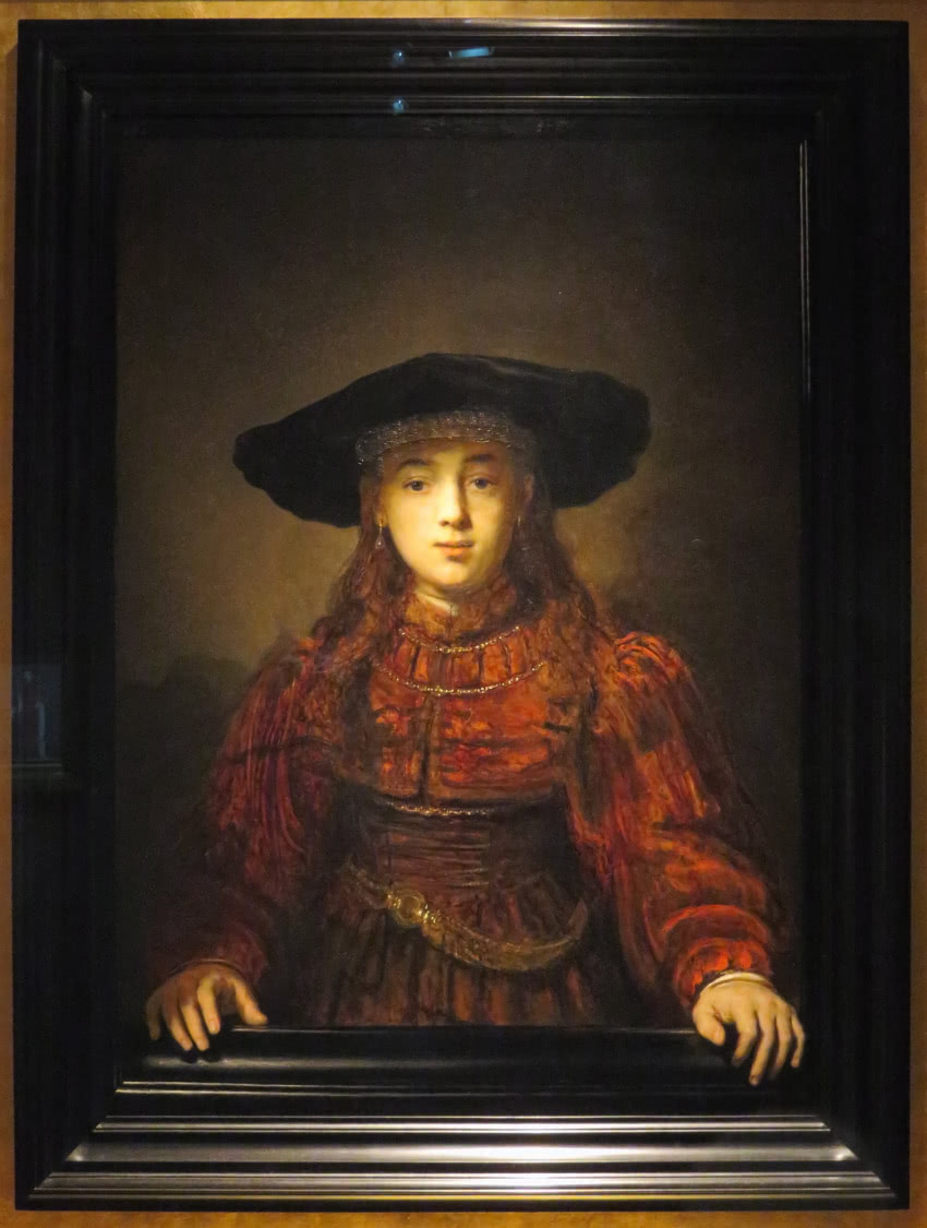 Rembrandt, "Dziewczyna w ramie obrazu", ze...