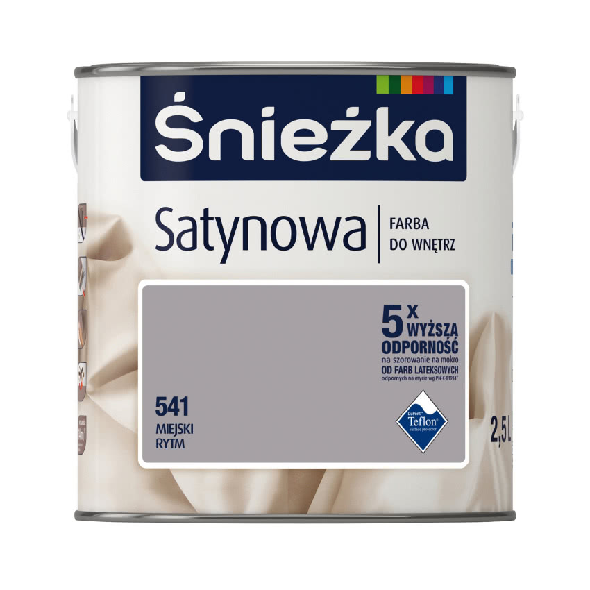 Śnieżka Satynowa dostępna jest w puszkach po 2,5...