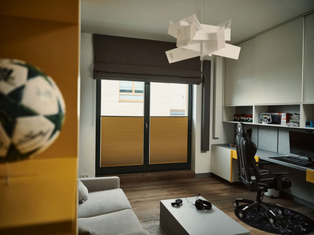 plisy, biurko, fotel, kanapa, stolik