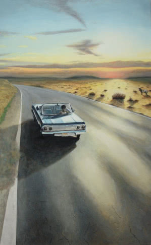 Łukasz Ratajczyk, "Highway I", olej, płótno, 85 x 135 cm