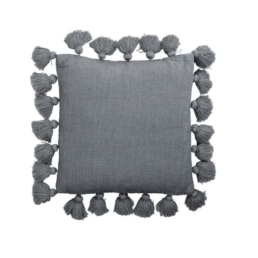 Poduszka dekoracyjna Raja 45x45 cm ciemnoszara,...