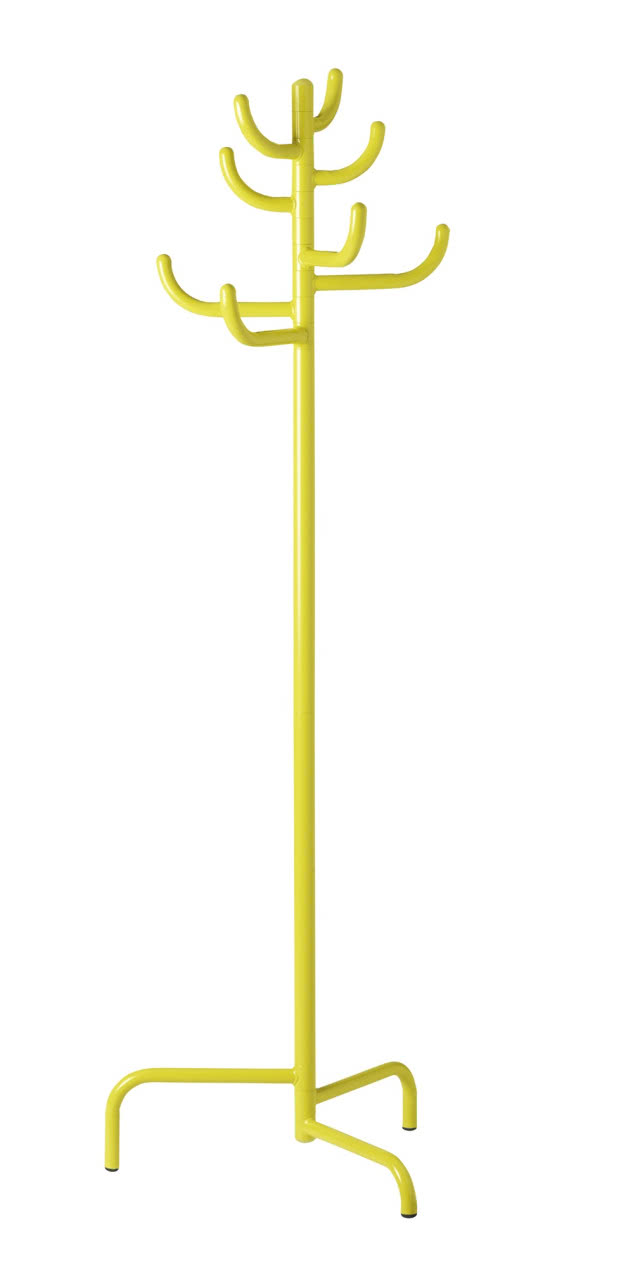 żółty wieszak na płaszcze