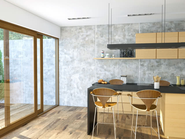 SCALAMID doskonale sprawdza się zarówno na ścianach, jak i podłogach m.in. w kuchniach, gdzie łatwość utrzymania powierzchni w czystości jest bardzo istotna.