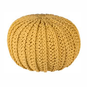 Okrągły dziergany puf Lemon