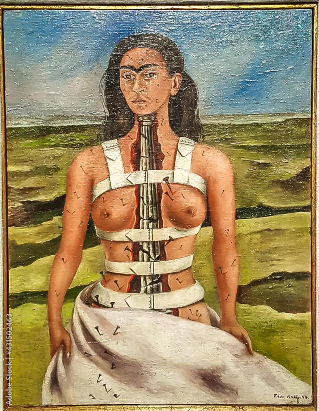 obraz Frida przebita w gorsecie