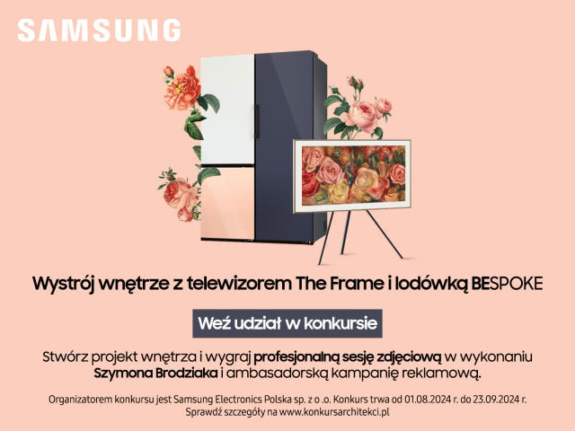 KONKURS: Zaprojektuj wnętrze z Samsung The Frame i Bespoke! Do wygrania prestiżowa sesja zdjęciowa!