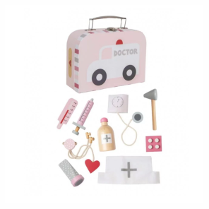 Drewniany zestaw lekarski, różowy, JaBaDaBaDo, FABRYKA WAFELKÓW, 109 zł