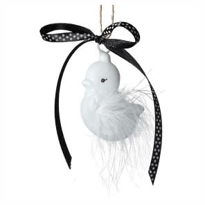 KOLEKCJA SPRING LIGHT,
Szklane ozdoby wielkanocne kurczak z naturalnymi piórami, DAGMARA, 27,90 zł