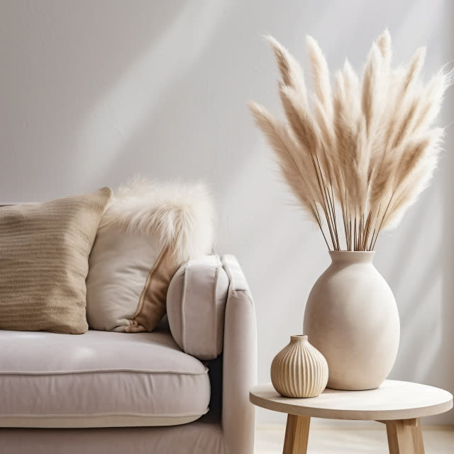 trawa pampasowa w wazonie