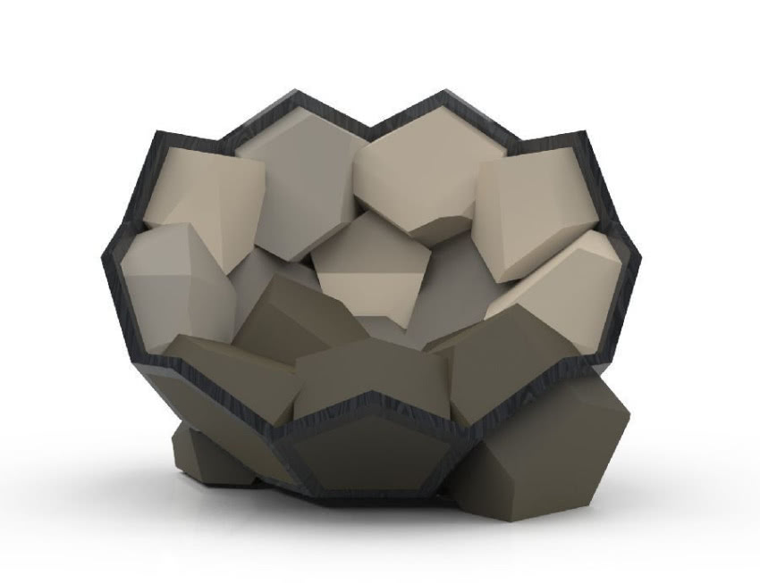 Fotel Quartz inspirowany forma kryształów,...