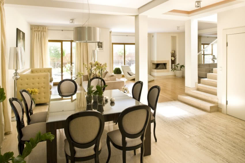 Jadalnia. Zamysłem było wnętrze nowoczesne, ale...