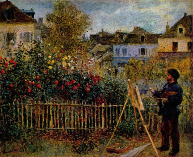 płot, a przy sztalugach monet