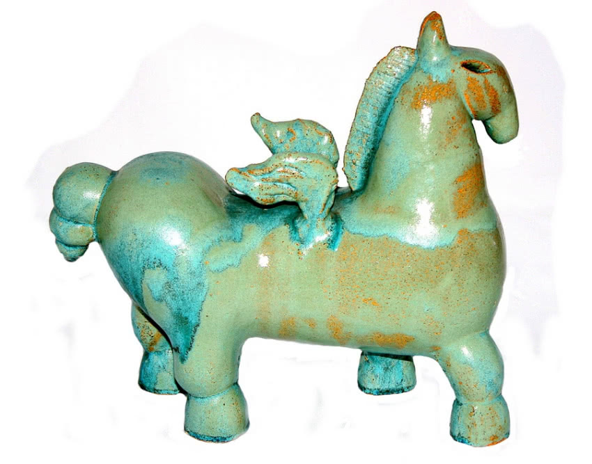 "Pegaz", ceramika, wym.:30 x 32 cm, Stella...