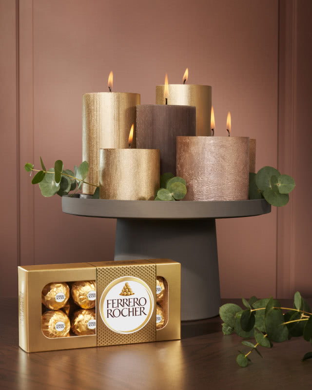 praliny ferrero rocher, świece zapachowe