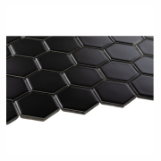 Płytki ceramiczne heksagon czarny, matowy