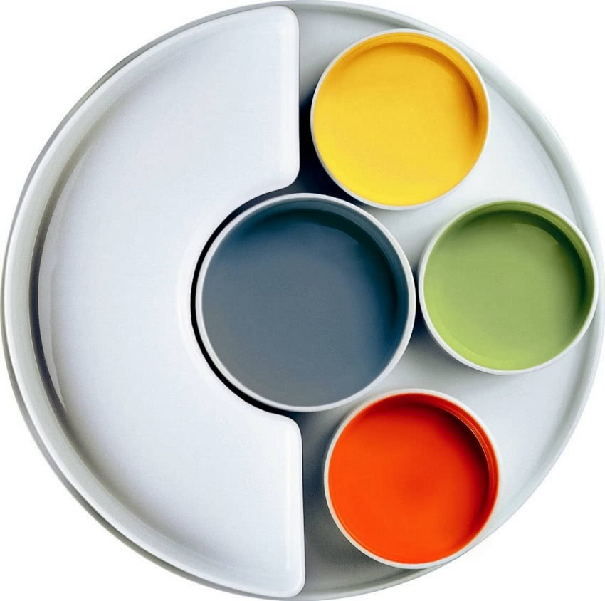 Zestaw porcelanowych naczyń do przekąsek z...