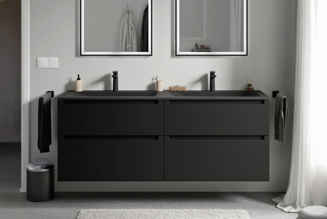 Szafka podumywalkowa Bernstein VIREO z umywalką CREAM.