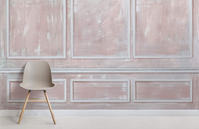 Tapeta imitująca boazerię - Coral Painted Panels, MURALS WALLPAPER