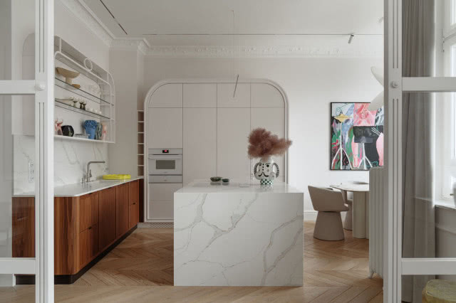 stylowa piękna kuchnia z wyspą