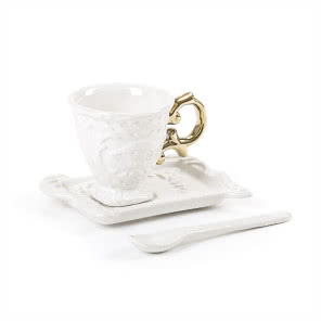 Elegancka filiżanka biało-złota