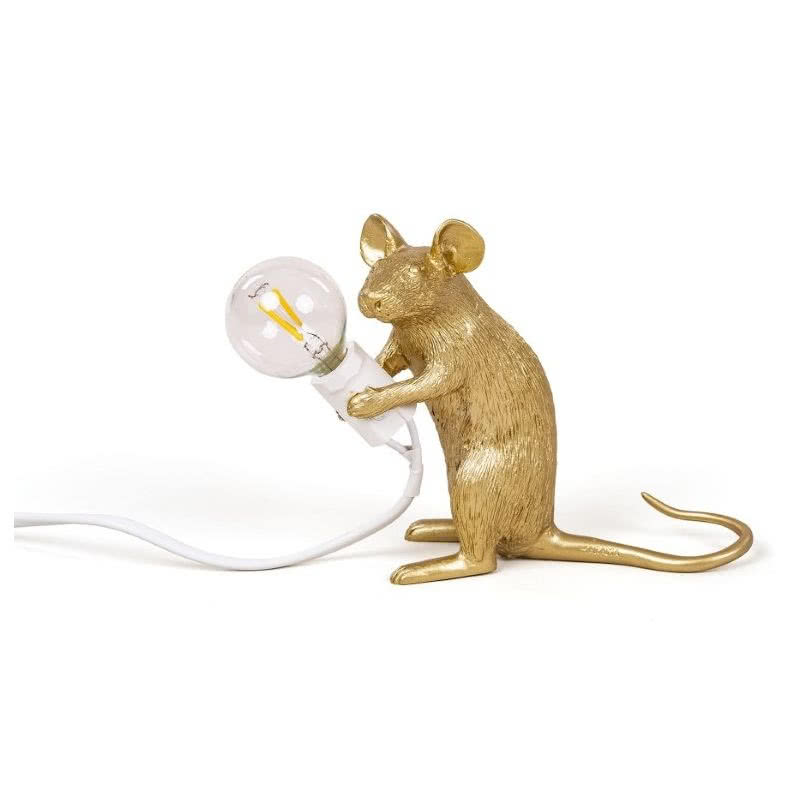 Lampa stołowa Mouse MAC, złoty, SELETTI, 338 zł
