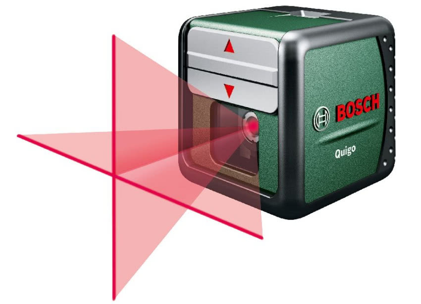 Laser krzyżowy Bosch Quigo jest niewiele większy...