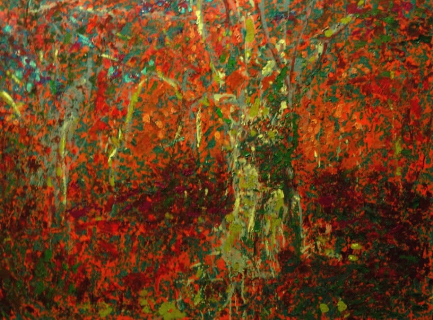 „Drzewo” (2002), olej na płótnie, wym.: 80 x 110...