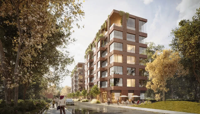 Wizualizacja inwestycji "T17" na Księżym Młynie w Łodzi