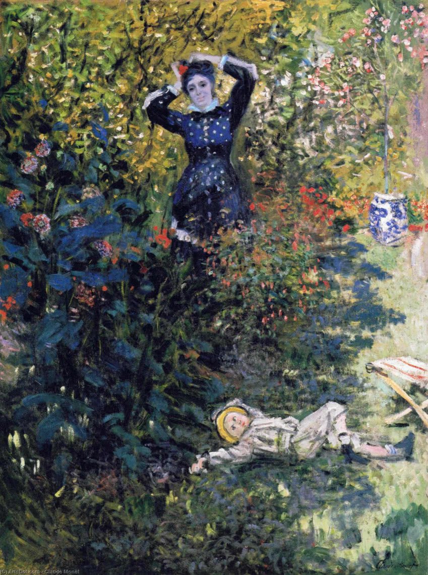 Claude Monet, "Camille i Jean Monet w ogrodzie w...