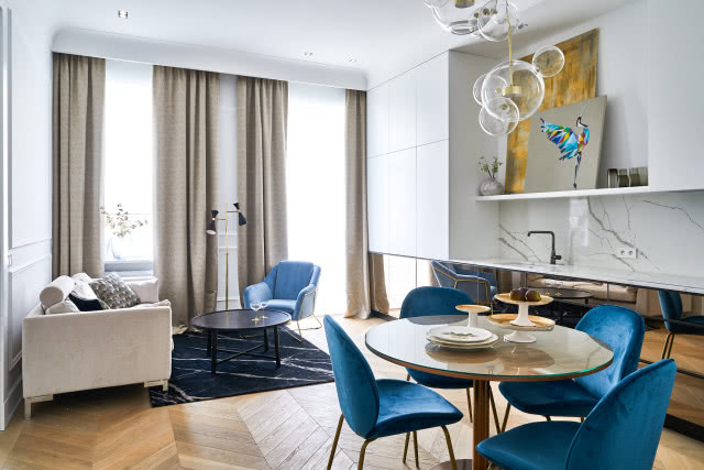 Salon w stylu modern classic