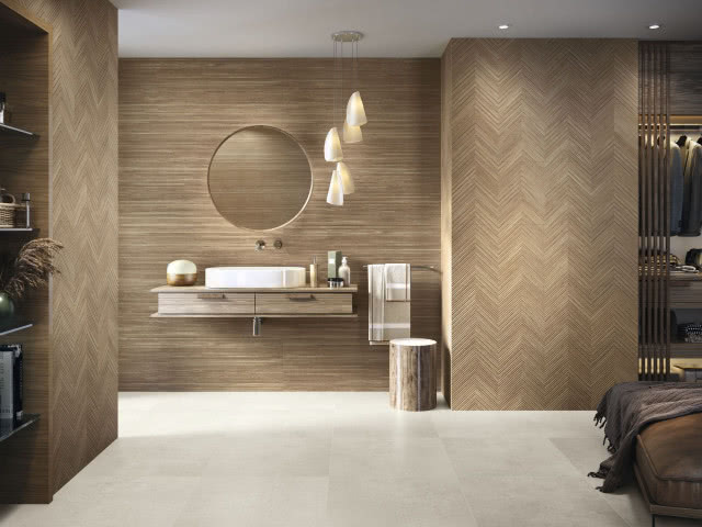 płytki ryflowane drewniane