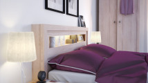 R&O by VOX to łóżko z zagłówkiem z podświetlaną wnęką, MEBLE VOX