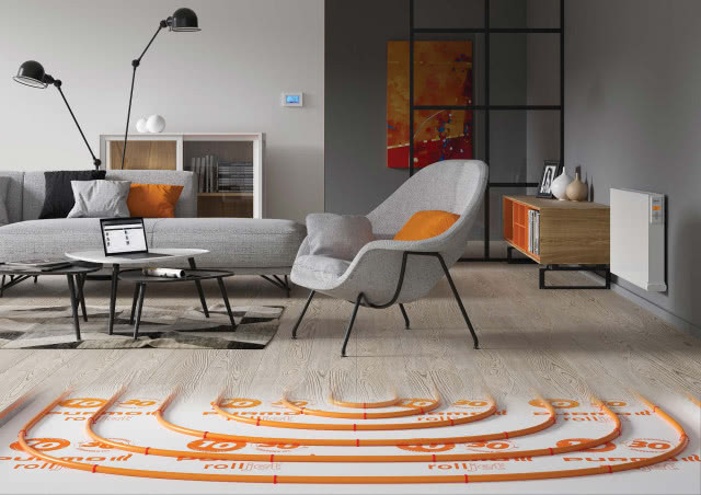 ogrzewanie podłogowe, fotel, kanapa, lampy podłogowe, komody