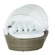 Szezlong ogrodowy z polirattanu Savannah, szer....