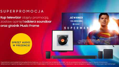 Domowe kino z rozmachem - kup duży TV Samsung i odbierz soundbar oraz głośnik